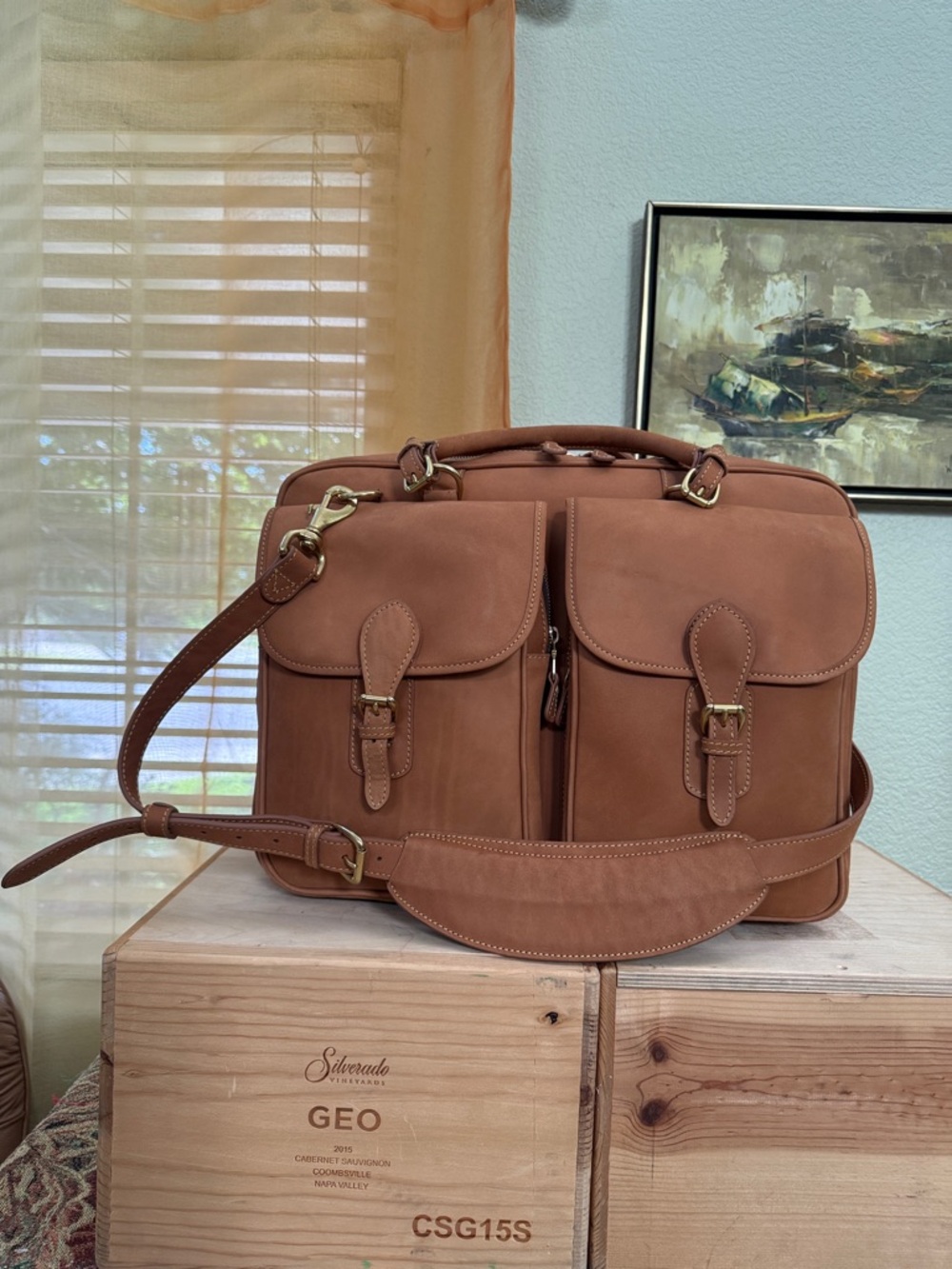 Mulholland Brothers Ranchers brief NWOT. Leather